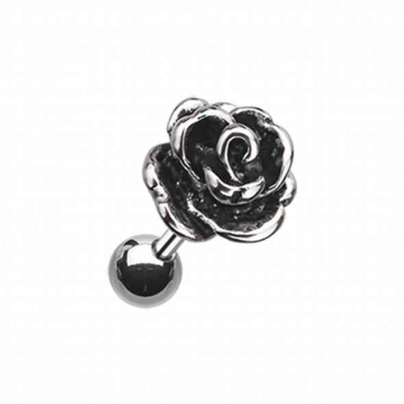 Vintage Steel Rose Cartilage Tragus Earring-WildKlass Jewelry