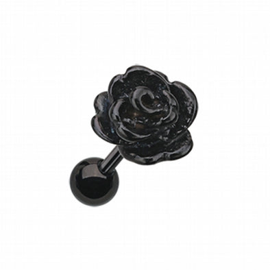 Colorline Steel Rose Cartilage Tragus Earring-WildKlass Jewelry