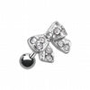 Dainty Bow-Tie Cartilage Tragus Earring-WildKlass Jewelry