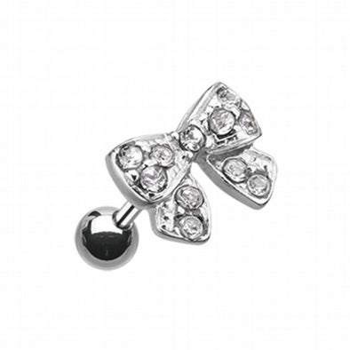 Dainty Bow-Tie Cartilage Tragus Earring-WildKlass Jewelry