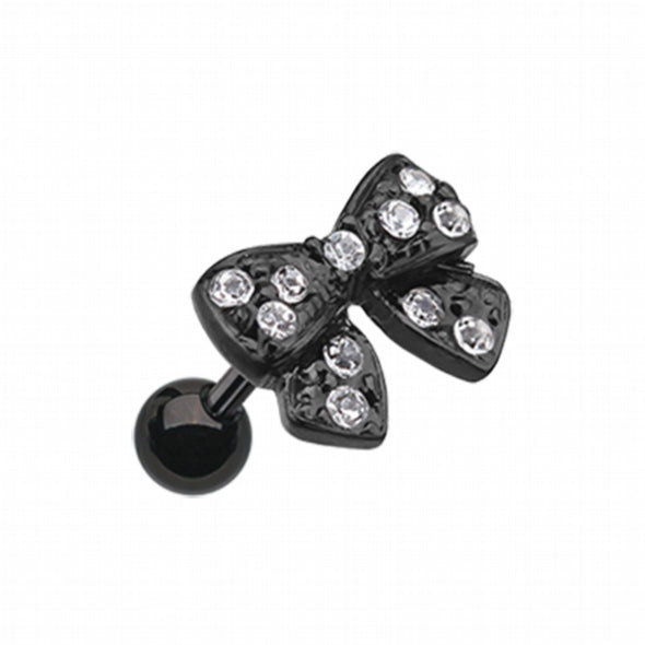 Blackline Dainty Bow-Tie Cartilage Tragus Earring-WildKlass Jewelry