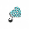 Multi-Sprinkle Dot Heart Multi-Gem Cartilage Tragus Earring-WildKlass Jewelry