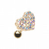 Golden Multi-Sprinkle Dot Heart Multi-Gem Cartilage Tragus Earring-WildKlass Jewelry