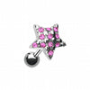 Fluffy Star Multi-Gem Cartilage Tragus Earring-WildKlass Jewelry