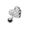 Fluffy Heart Multi-Gem Cartilage Tragus Earring-WildKlass Jewelry