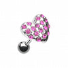 Fluffy Heart Multi-Gem Cartilage Tragus Earring-WildKlass Jewelry