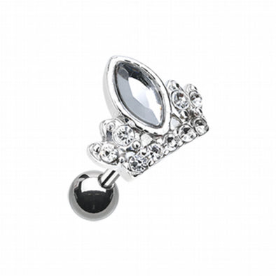 Tiara Crown Cartilage Tragus Earring-WildKlass Jewelry