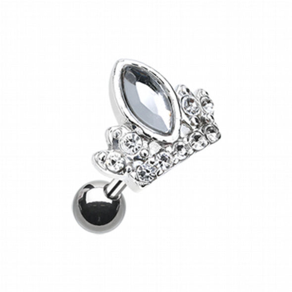 Tiara Crown Cartilage Tragus Earring-WildKlass Jewelry