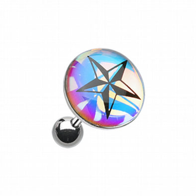 Chroma Flair Nautical Star Cartilage Tragus Earring-WildKlass Jewelry