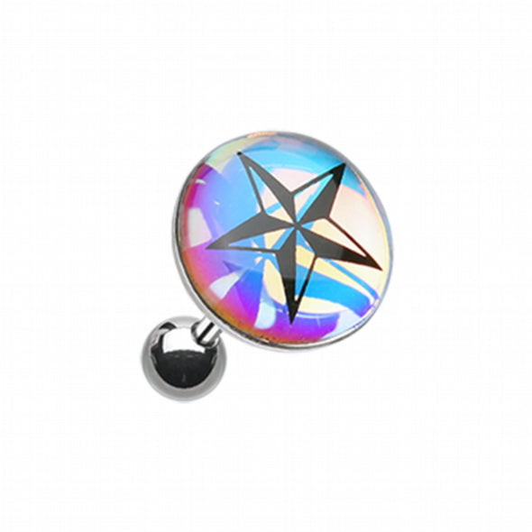 Chroma Flair Nautical Star Cartilage Tragus Earring-WildKlass Jewelry