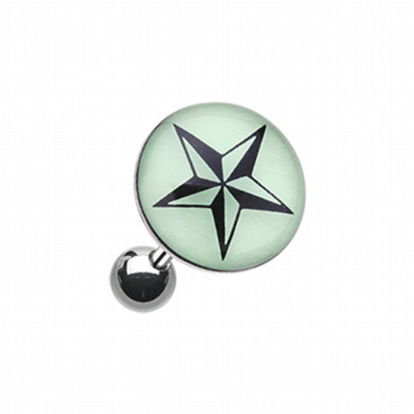 Glow in the Dark Nautical Star Cartilage Tragus Earring-WildKlass Jewelry