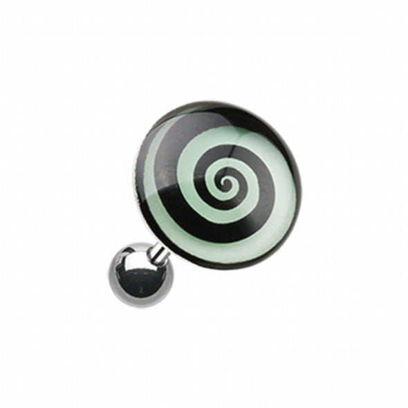 Glow in the Dark Hypnotic Swirl Cartilage Tragus Earring-WildKlass Jewelry