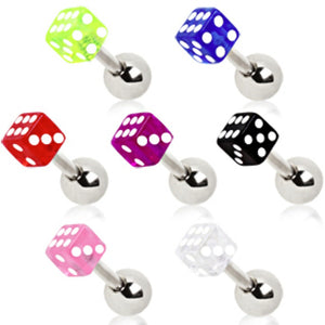 UV Acrylic Dice Cartilage Earring-WildKlass Jewelry