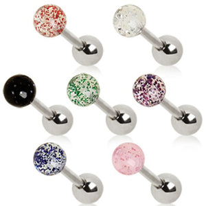 316L Surgical Steel Cartilage Earring with UV Metallic Glitter Ball-WildKlass Jewelry