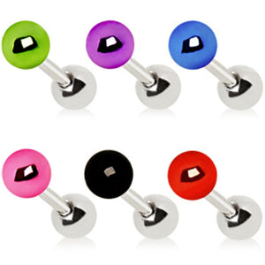 316L Surgical Steel Cartilage Earring with Vacuum-Coated Metallic Acrylic Ball-WildKlass Jewelry