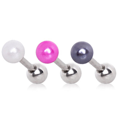 316L Surgical Steel Acrylic Pearl Ball Cartilage Earring-WildKlass Jewelry