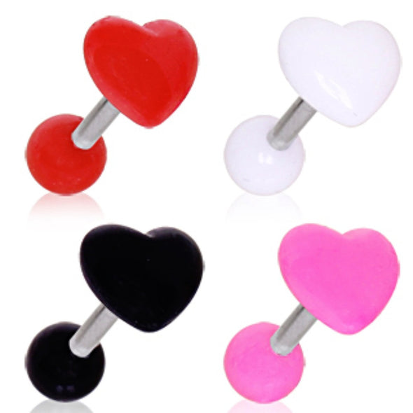 316L Surgical Steel Cartilage Earring with Acrylic Heart-WildKlass Jewelry