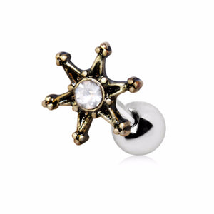 Vintage Gold Plated Star Cartilage Earring-WildKlass Jewelry