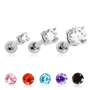 316L Surgical Steel Prong Set Round 4-WildKlass Jewelry