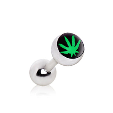 316L Surgical Steel Pot Leaf Cartilage Earring-WildKlass Jewelry