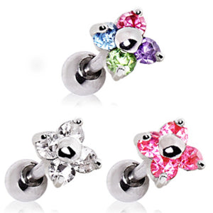 316L Flower CZ Cartilage Earring-WildKlass Jewelry