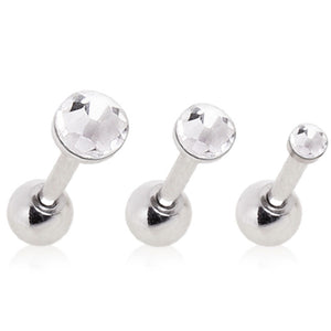316L Surgical Steel Cartilage Earring with Gem On Top-WildKlass Jewelry