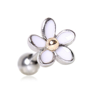 316L Surgical Steel Sweet White Daisy Cartilage Earring-WildKlass Jewelry