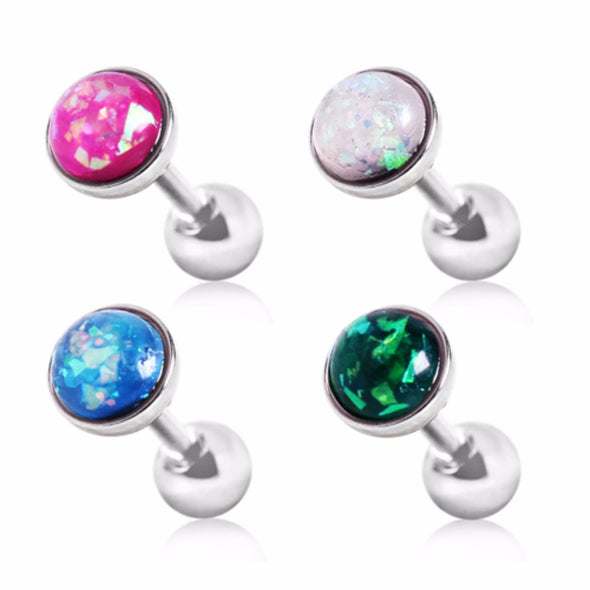 316L Surgical Steel Synthetic Opal Cartilage Earring-WildKlass Jewelry