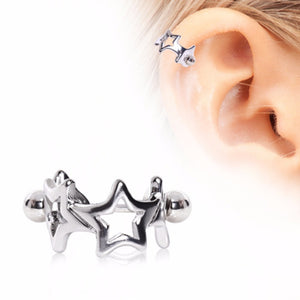 316L Surgical Steel Interlocked Hearts Cartilage Cuff-WildKlass Jewelry