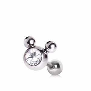316L Surgical Steel Gemmed Mouse Ears Cartilage Earring-WildKlass Jewelry