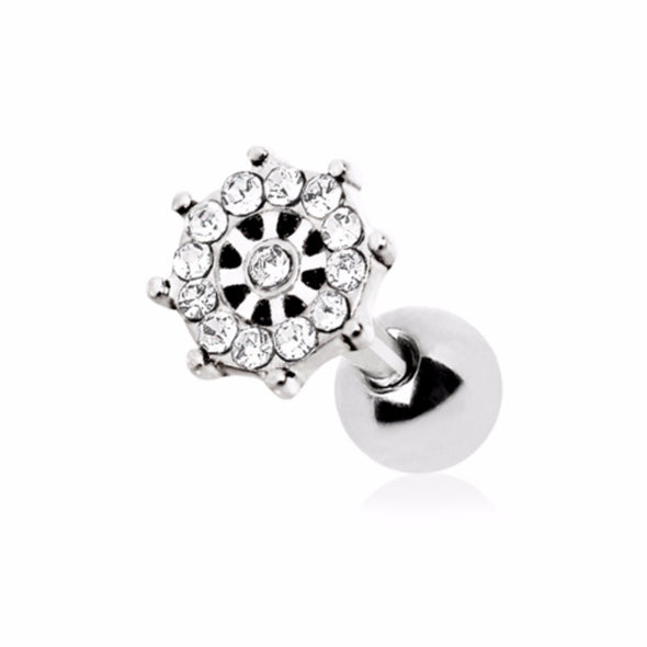 316L Stainless Steel Ship Wheel Cartilage Earring-WildKlass Jewelry