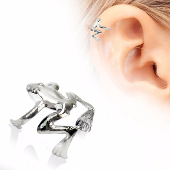 316L Stainless Steel Tree Frog Fake Cartilage Ear Cuff-WildKlass Jewelry