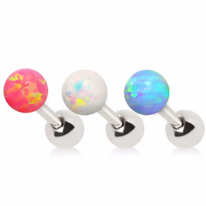 316L Stainless Steel Synthetic Opal Ball Cartilage Earring-WildKlass Jewelry