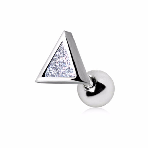 316L Stainless Steel CZ Dust Triangle Cartilage-WildKlass Jewelry