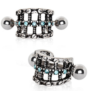 316L Stainless Steel Screw Bolt Steampunk WildKlass Cartilage Cuff Earring-WildKlass Jewelry
