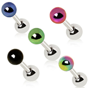 316L Surgical Steel Cartilage Earring with PVD Plated Ball-WildKlass Jewelry