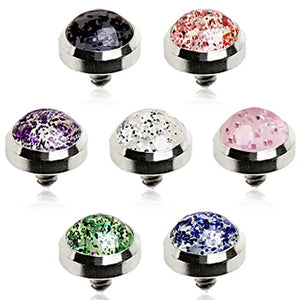 316L Surgical Steel Metallic Glitter Dermal Top-WildKlass Jewelry