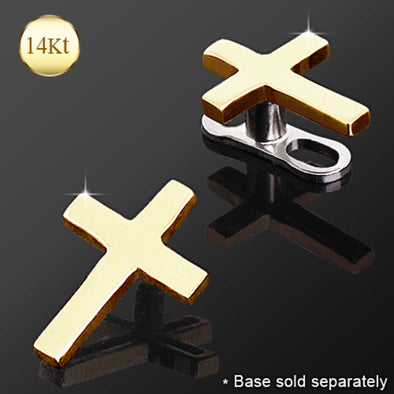 14Kt Yellow Gold Cross Dermal Top-WildKlass Jewelry