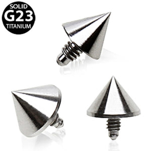 Grade 23 Titanium Internally Threaded Spike Dermal Top-WildKlass Jewelry