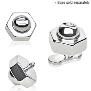 316L Surgical Steel Hexagon Screw Dermal Top-WildKlass Jewelry
