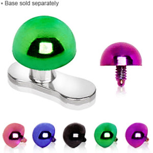 PVD Plated 316L Surgical Steel Dome Dermal Top (Base Sold Separately)-WildKlass Jewelry