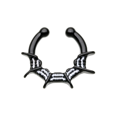 WILDKLASS Blacken Spiderweb Fake Septum Clip-On Ring-WildKlass Jewelry