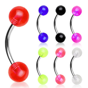 316L Surgical Steel Eyebrow Ring with UV Coated Acrylic Balls-WildKlass Jewelry