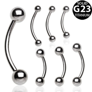 Grade 23 Titanium Eyebrow Ring with Balls-WildKlass Jewelry
