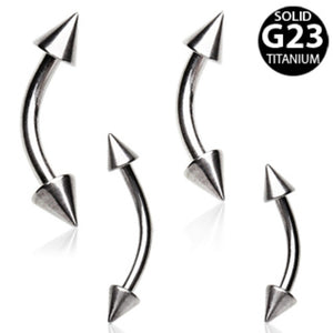 Grade 23 Titanium Eyebrow Ring with Spikes-WildKlass Jewelry