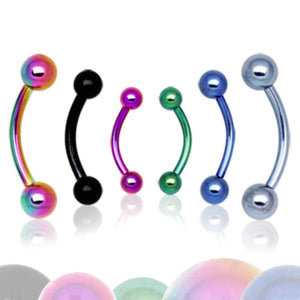 PVD Plated 316L Surgical Steel Eyebrow Curved Barbell with Balls-WildKlass Jewelry