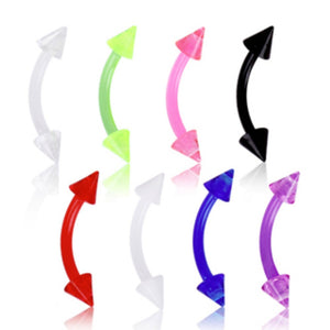 BioFlex Curved Barbell with Spikes-WildKlass Jewelry