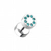 Multi Gem Encircled Steel Fake Plug-WildKlass Jewelry