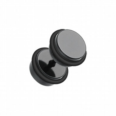 Blackline Basic Steel Fake Plug-WildKlass Jewelry
