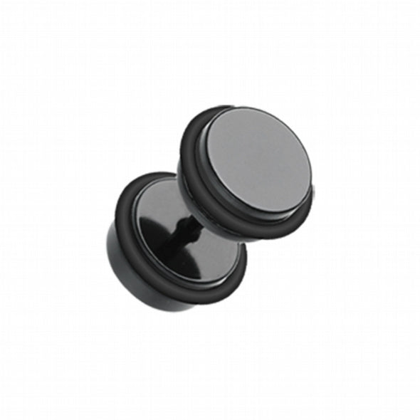 Blackline Basic Steel Fake Plug-WildKlass Jewelry